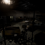 The light from the hole in the ceiling was used to draw the Player towards their goal without telling them what to do through text.