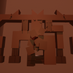 Initial block out of the starting/spawn rooms and corridors. Players start in the rooms at the back of the structure move through separate paths. Each path either intersects or provides a small opening to each other path to let Players see other Players and learn they aren't alone.