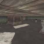 The Master Bedroom's only entrance/exit is through the secret passage in the attached bathroom. Planks of wood were placed over the door to enforce this.