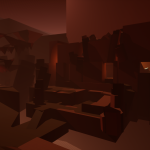 The exterior of the Burial Ground temple/building. Players must fight against small waves of enemies as they traverse the path outside of the Burial Ground in order to "earn the right" to claim the loot within.