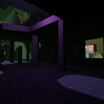 View when emerging the caves from the path that was on the left side of the Cave Entrance. Players are able to see a glimpse of the demonic gate through a broken wall.