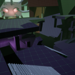 View when emerging the caves from the path that was on the right side of the Cave Entrance. Players are able to see a glimpse of the demonic gate through the broken cave wall/path leading towards the gate.