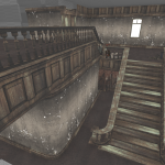 I had to swap out the original curved staircase for a straight one due to the assets I had at my disposal. In the end this proved to benefit as the landing area I had to create made navigation easier and Players were more aware of their current location.