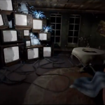 The stack of TVs toggle from and off to on state, producing a spark effect to draw the Player's attention and help them focus on the TVs so they can see the enemy spawning before the chase sequence begins.